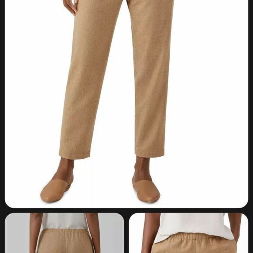Eileen Fisher Women's Pants Honey Beige Size SmallTapered Ankle Wool $228